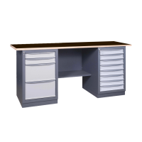 Metallist töölaud sahtliplokkidega 41 2M2B / 8M / 1800x620mm