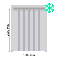 PVC ribakardinate komplekt (avale 1000x2000 mm), külmakindel