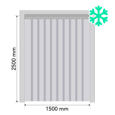 PVC ribakardinate komplekt (avale 1500x2500 mm), külmakindel