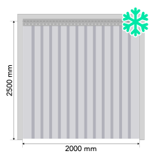 PVC ribakardinate komplekt (avale 2000x2500 mm), külmakindel