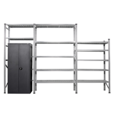 Riiulikomplekt GUMI set ML2, kolm sektsiooni ja metallkapp, 3845x2500mm