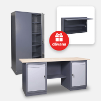 Metallist tööriistakapi SHI-15 ja töölaud 41 MD / MD / 1500x620 mm komplekt koos kingitusega!